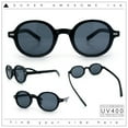thumbnail image 2 of Vintage Vibe Hipster Fashion Round Plastic Horn Rim Sunglasses All Black, 2 of 8