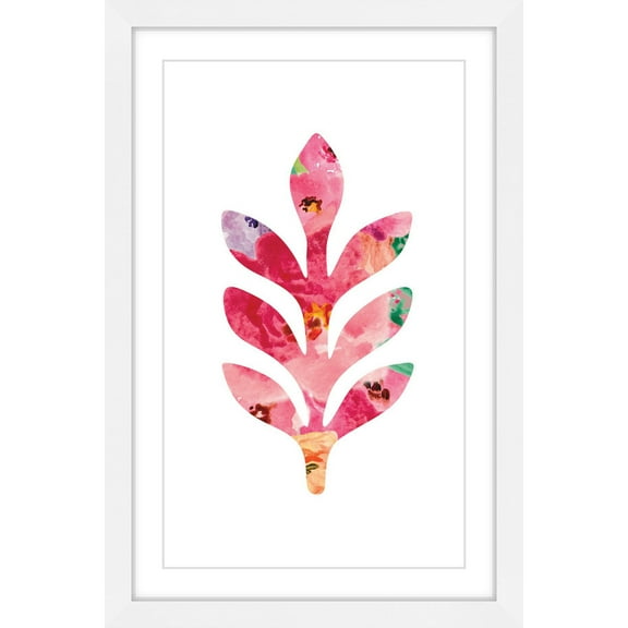 MARMONT HILL  - 'Floral Leaf' by Diana Alcala Framed Painting Print - Multi-Color 24 x 36