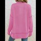 thumbnail image 4 of Sudaderas Holgadas de Larga para Mujer, de Canalé, con Abertura Lateral y Dobladillo Alto y Bajo, para Otoño Rosa Roja M, 4 of 7
