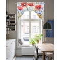 thumbnail image 4 of Blue Flower Swag Valances for Windows, Small Curtains Drapes, Patriotic Red Poppy Floral Daisy Wildflower Kitchen Window Curtains Over Sink Window Treatment Valance for Bedroom/Bathroom 56"x36", 4 of 5
