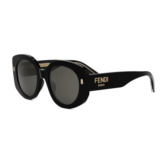 Fendi FE40137I 01A 51mm Square Sunglasses Women's Black