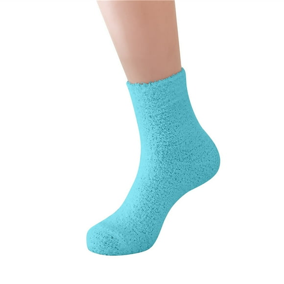 Clearance Sale Ukumplol Ankle Socks for Women Crew Socks for Women Fuzzy Cozy Slipper Socks Warm Soft Winter Plush Home Sleeping Socks Heated Socks Mint Green One Size