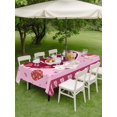 thumbnail image 3 of Outdoor Tablecloth with Umbrella Hole and Zipper, Pink Valentines Day Rectangle Table Cloth 60x84 Inch Waterproof Tablecloth, Love Hearts Romantic Farmhouse Picnic Table Cover for Patio Camping, 3 of 7