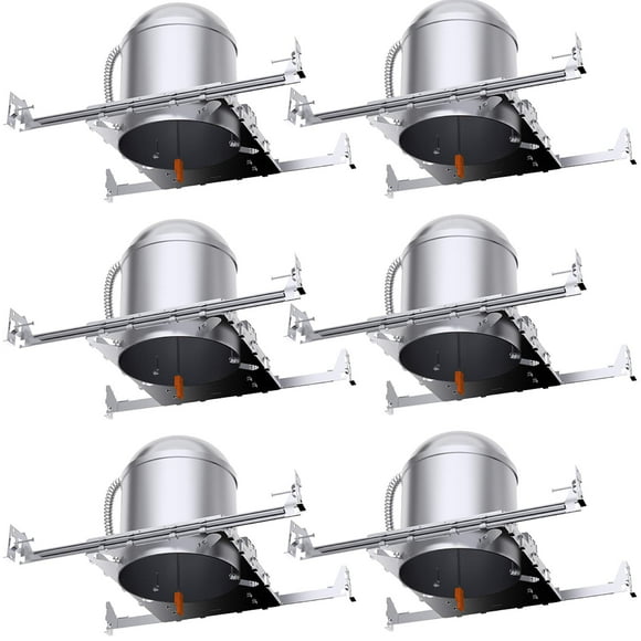 Sunco 6 Pack 6 Inch Recessed Lighting Housing Can Light New Construction Air Tight Ceiling Can 120-277V Hard Wired TP24 Connector Easy Install IC Rated UL Title 24 Compliant