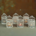 thumbnail image 6 of Small Metal Tealight Hanging Birdcage Lantern, Hollow Candlestick Tealight Vintage Metal Candle Holder Vintage Decorative Centerpieces of Wedding & Party Christmas, 6 of 8