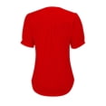 thumbnail image 7 of T Shirts For Women Womens Tops V Neck Tops Puff Short Sleeve T Shirt Pleated Floral Printed Tunic Blouse Shirts, 7 of 7
