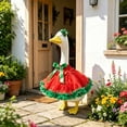 thumbnail image 4 of Sruoe Christmas Porch Goose Outfits, 23 Inch Porch Goose Clothes, Goose Clothes Dress, Duck Sculpture Clothes for Lawn Statue Cement Statue Yard Patio Party Decoration, 4 of 6