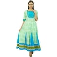 thumbnail image 2 of Bimba Flaired Kurti Printed Cotton Kurta With Pom-Poms Classic Chic Maxi Dress, 2 of 9