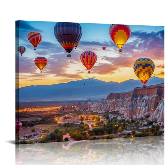 JRXY Beautiful Hot Air Balloon Poster Print Art Picture 11030 Wall Art Canvas Prints Poster For Home Office Decorations 20x16in