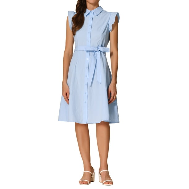 women's light blue easter dress Wedtrend Women Grey Blue Ruched Bridesmaid Dress with Slit A-Line Chiffon  Ruffle Lace Up Back Wedding Guest Dress  WEDTREND