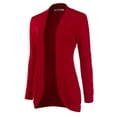 thumbnail image 2 of Doublju Women's Long Sleeve Open Front Duster Longline Knit Cardigans, 2 of 4