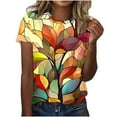 thumbnail image 2 of Fengqque 2025 Women's Sexy Summer Printed Round Neck Regular Fit Top, 2 of 5