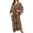 thumbnail image 3 of Women'S Kaftan Beach Cover Up Dress Plus Size Summer Swimsuit Loungewear Maxi Dress Leopard One Size, 3 of 10