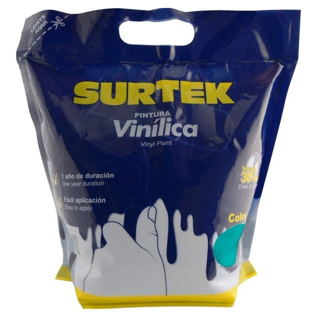 Pintura Vinílica En Bolsa 3.7 Litros Turquesa Spb2372 Surtek SURTEK SPB2372