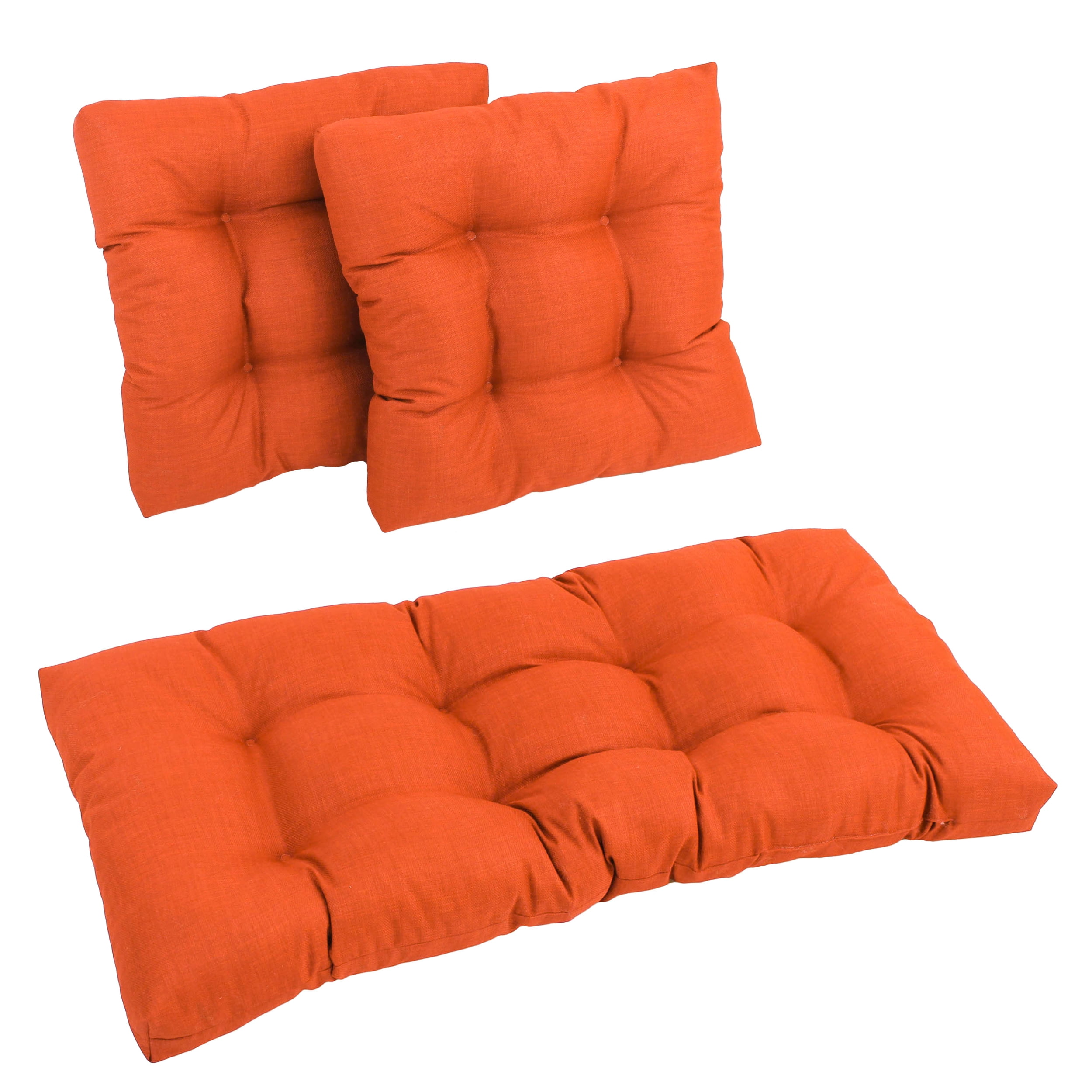U-Shaped Spun Polyester Tufted Settee Cushion Set Set of 3 