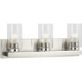 thumbnail image 3 of Goodwin Collection Three-Light Brushed Nickel Modern Vanity Light with Clear Glass, 3 of 5