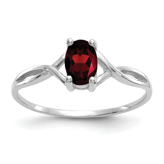 Primal Gold 14 Karat White Gold Garnet Birthstone Ring