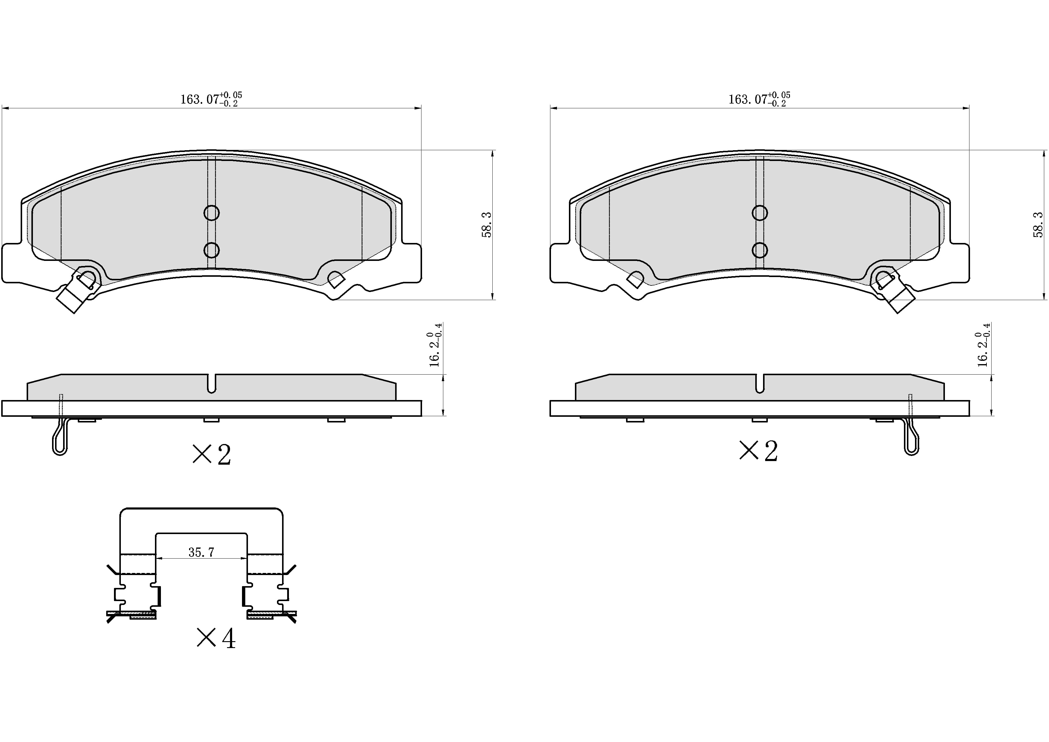 Winstop Brake Pad Set, Front WS.1159.0.C, Chevrolet Impala 2013-2006