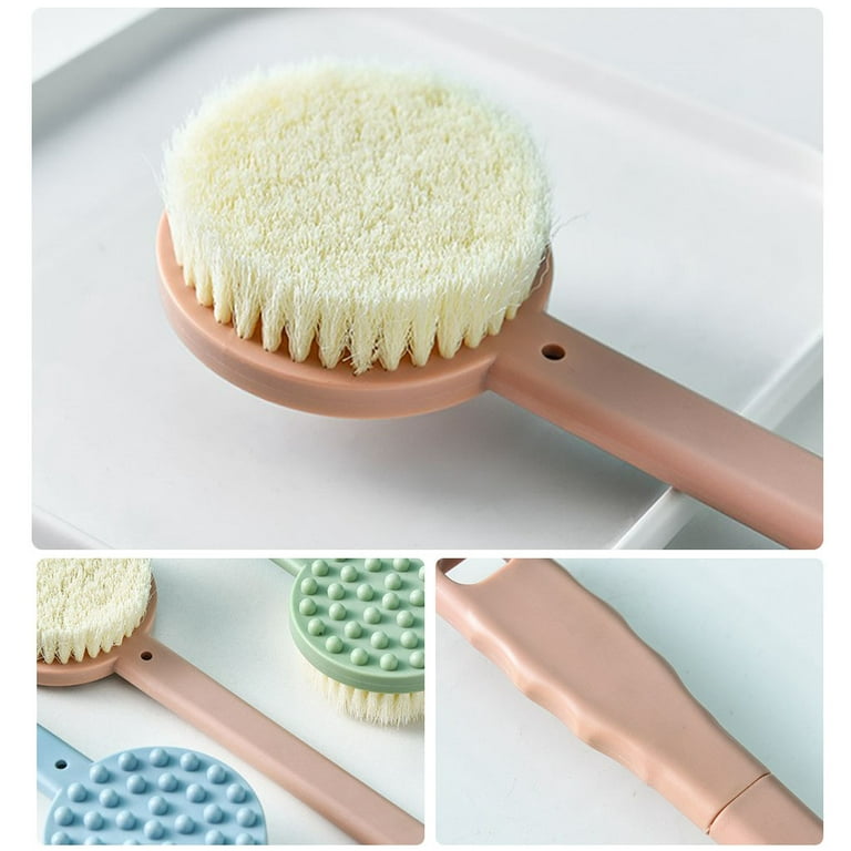 Thinsont Bath Scrub Brush Long Handle Body Arm Legs Massager Shower Dual  Side Scrubber Brushes Household Spa Soft Cleaning Green 
