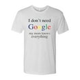 thumbnail image 2 of Wild Bobby, I Don't Need Google My Mom Knows Everything Mens Premium Tri Blend T-Shirt, Heather White, X-Large, 2 of 3