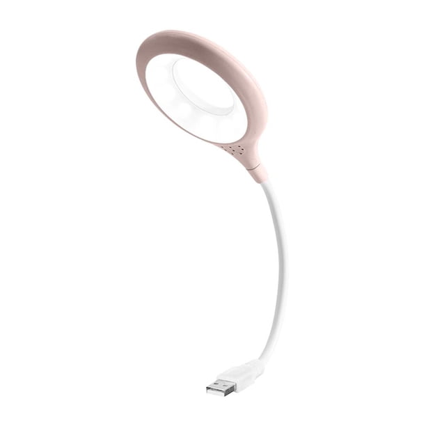 Lámpara Portátil Flexi Ring USB Estudio Lectura Luz LED Protección Ocular Rosa JShteea El nuevo