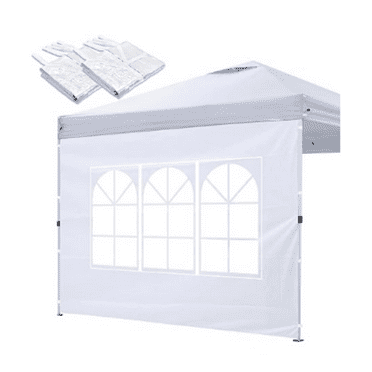 Instant Canopy Tent Sidewalls for 10x10 Pop Up Canopy 210D Waterproof, 2Piece Sidewalls, White(2PCS Sidewall Only, Canopy Tent NOT Included)