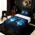 thumbnail image 3 of Erosebridal Celestial Starry Dragon Twin Sheet Sets for Boys and Girls, Teal Blue Fantasy Bedding, 3-Piece, 1 Flat Sheet, 1 Fitted Sheet and 1 Pillowcase, 3 of 6