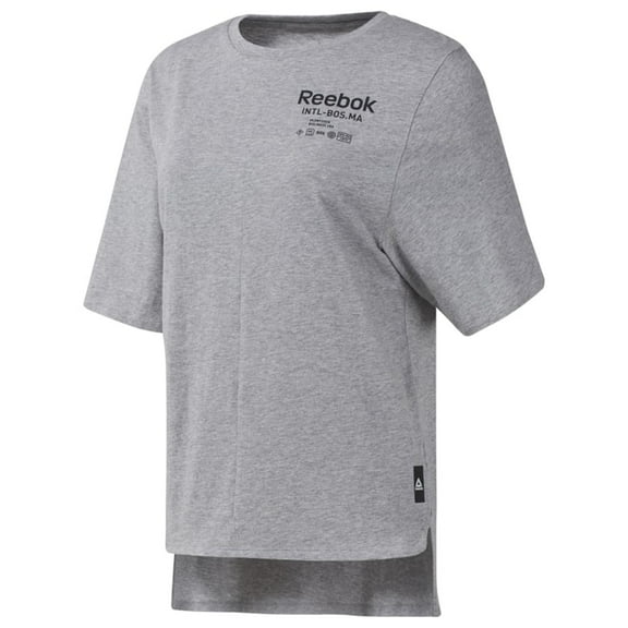 Reebok Womens Boston MA Graphic T-Shirt, Grey, Small