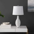 thumbnail image 2 of Safavieh Lighting Collection Harlem White Ceramic 26-inch Bedroom Living Room Home Office Desk Nightstand Table Lamp (LED Bulb Included), 2 of 5