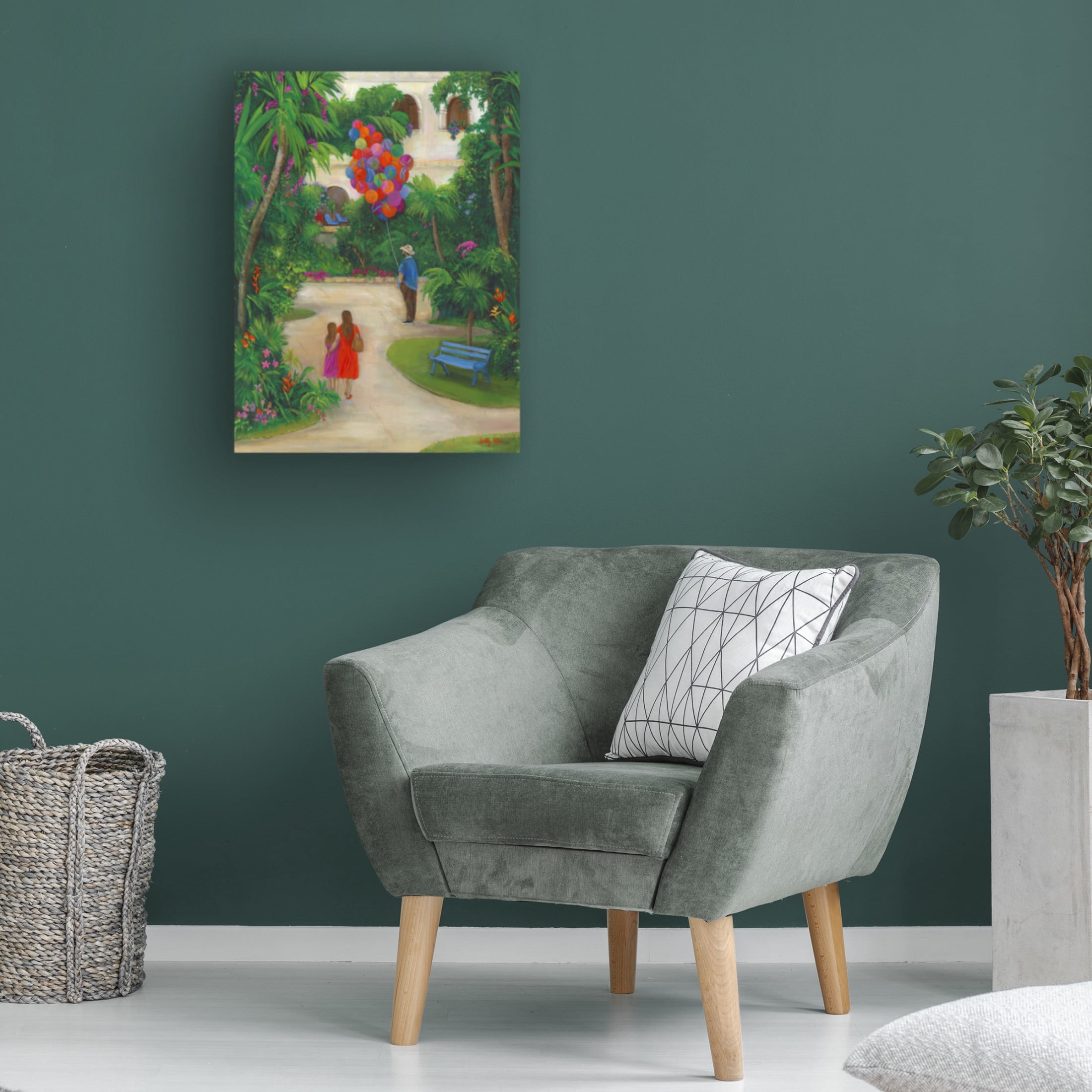 Canvas Wall Art - Betty Lou 'A Stroll in the Park' Wall Art for Living Room, Bedroom, or Office Décor by Trademark Fine Art - 35 x 47 Inches