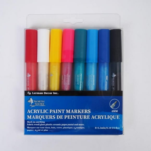 Marqueurs de peinture acrylique North Shore 8 marqueurs de peinture acrylique