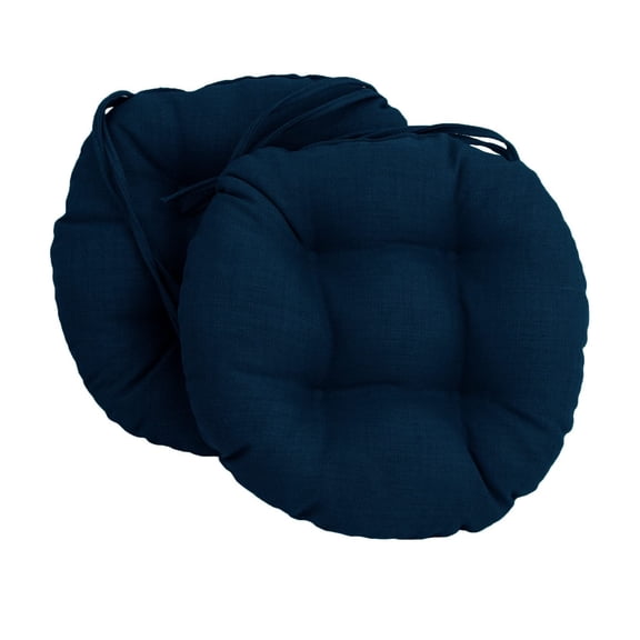 Blazing Needles 16-inch Solid Round Tufted Outdoor Chair Cushion, 16 x 16, Azul 6 Count