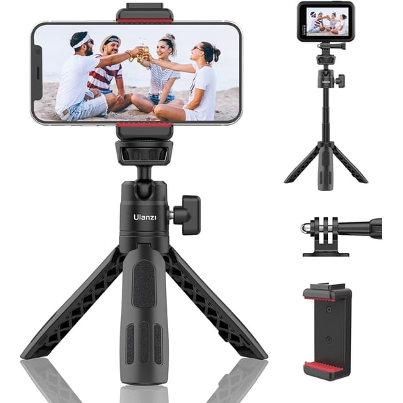 ULANZI M12 - Palo Selfie Extensible para cámara de acción, Soporte portátil para teléfono Celular Vlog con Soporte para teléfono y Adaptador c&am