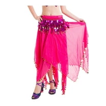 Whitewed Tribal Belly Dance Shimmy Teaching Practice Skirt Christmas Adult Long Gypsy Rose Red