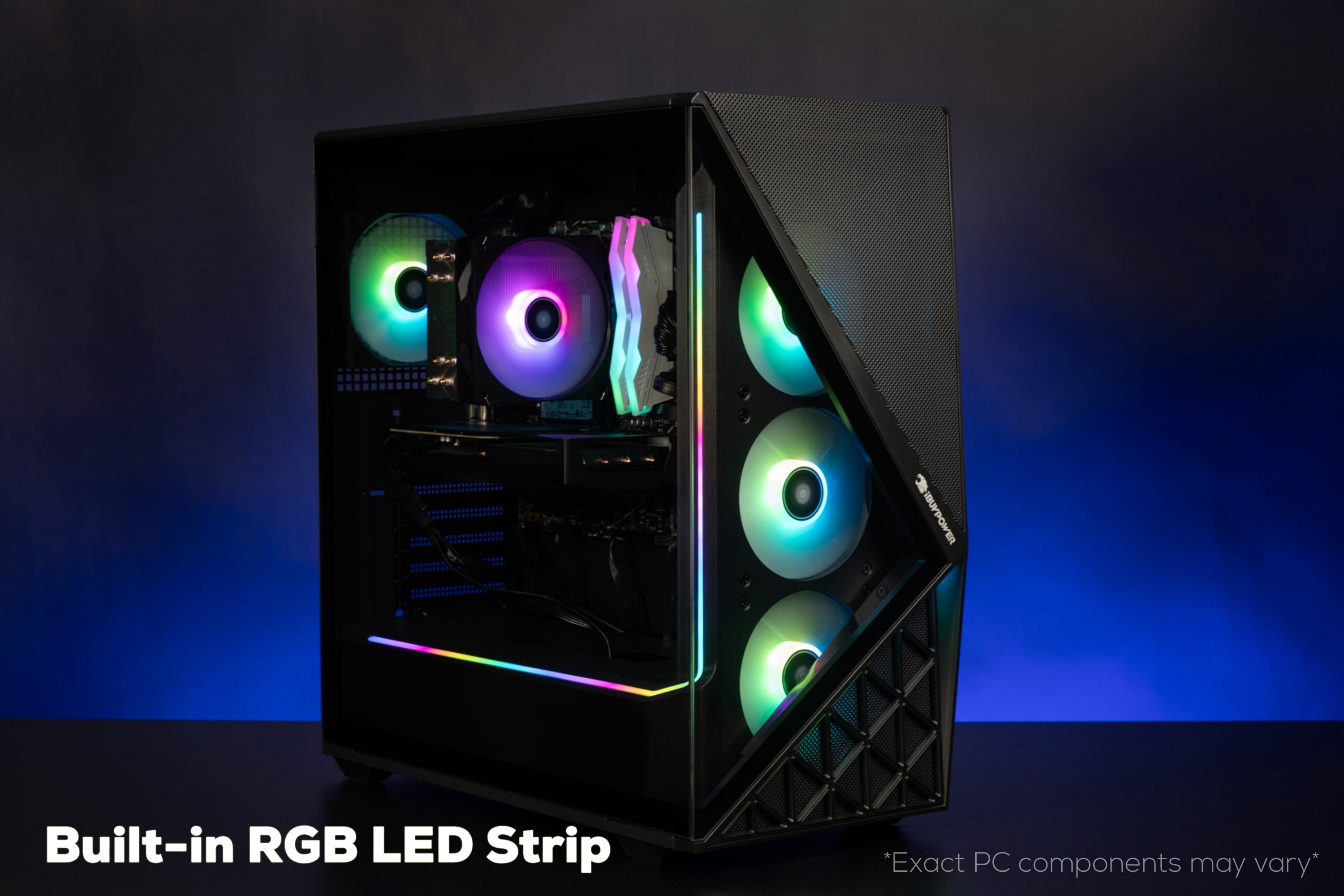 iBUYPOWER Slate Gaming PC Desktop Computer AMD Ryzen 7 9700X CPU, AMD RX 9060XT 8GB GPU, 32GB DDR5 RGB 5200MHz RAM, 1TB NVMe SSD, Windows 11 Home, Gamer Keyboard and Mouse - SBA7R96XT01
