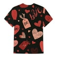 thumbnail image 4 of Garbnen Womens Valentine's Day Graphic Tees Short Shirts for Women Love Heart Graphic Crew Neck Dressy Pullover Blouse Tee, 4 of 4