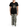 thumbnail image 4 of CafePress - Cute Humorous Watercolor Raccoon Blowing A Kiss Pa - Women's Short Sleeve Print T-Shirt and Pants Dark Cotton Pajama Set, 4 of 7