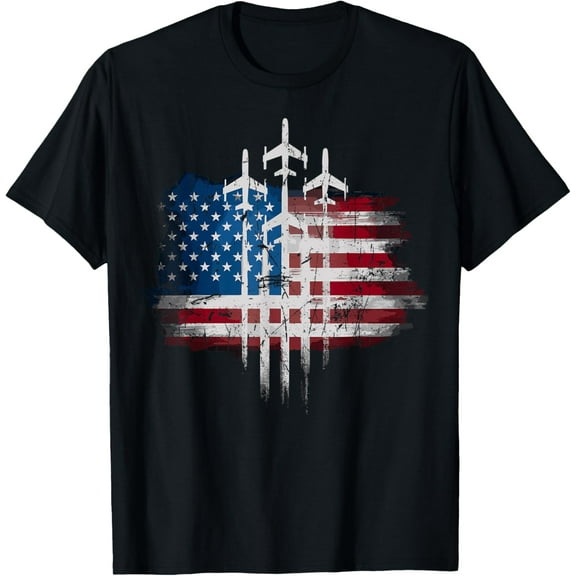 Fighter Jets USA Flag American 4th Of July T-Shirt TShirt