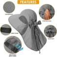 thumbnail image 6 of Kiibsot Womens Sun Hat UV Protection, Foldable Waterproof Wide Brim Bucket Hats with Neck Flap for Summer Beach Fishing Hiking, 6 of 7