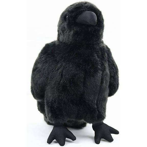 2025 Halloween 10" Large Crow Stuffed Animal Realistic 9.44'' Black Crow Plush Stuffed Animal Pillow Toys Soft Little Bird Raven Stuffed Toys Doll for Friends Gifts