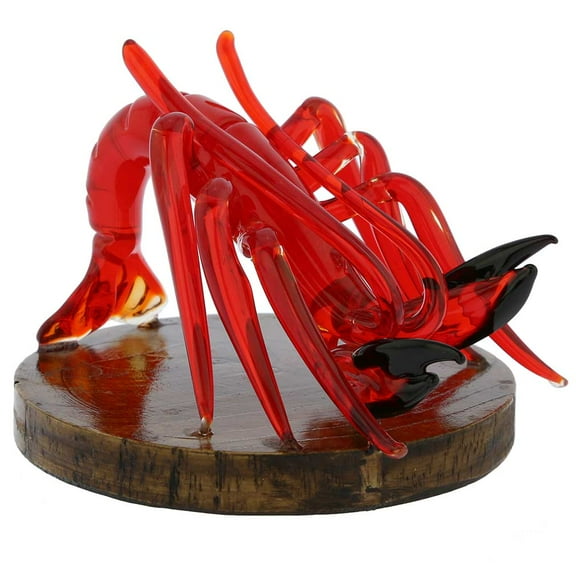 GlassOfVenice Murano Glass Lobster on a Base Sculpture