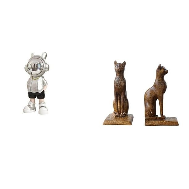 Figura de escritorio,Estante con estatua de astronauta para decoración de oficina y hogar,Figura decorativa de escritorio de resina para decoración del hogar,Figura de mesa,Estatua de gato