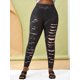thumbnail image 3 of Leggings de impresión rasgados más Rosegal Leggings de talla grande, 3 of 5