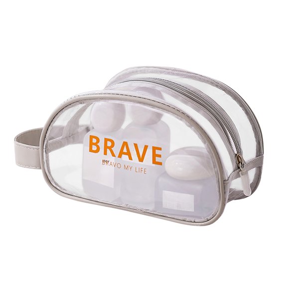 Taotanxi Clear Toiletry Bag for Women Men, Portable Large Travel Makeup Bag, Waterproof & Draining Transparent Cosmetic Bag, Carry On Airport Airline Compliant Bag