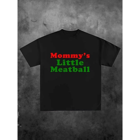 Womens Mommy's Little Meatball Graphic Tees Cute Family - Themed Print T - shirts Comfortable Short Sleeve Casual Daily Wear Tops Perfect For Moms And Kids