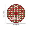thumbnail image 2 of A Red And White Christmas Tree Skirt With Reindeer Snowflake Santa Design Polyester Material Holiday Home Decor For Festive Season, 2 of 7