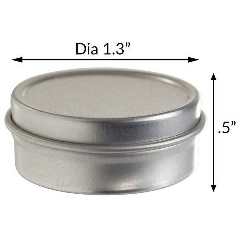 Round Metal Container with Lid - Small 7in - Silver The Lucky