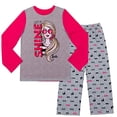 thumbnail image 1 of Barbie Big Girls pijama camisa y pantalones set de sueño gris/alfiler, 1 of 3