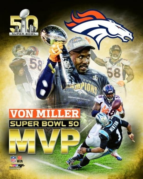 Von Miller Super Bowl 50 MVP Portrait Photo Print Zambia Ubuy