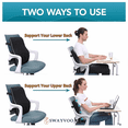 thumbnail image 6 of Swayvoo Back Support Pillow for Office Chair & Car Seat — High-Density Memory Foam Back Cushion for Lower Back Pain Relief, Ergonomic Design, Adjustable Strap, Black, 6 of 7